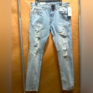 New men’s denim distressed skinny jeans